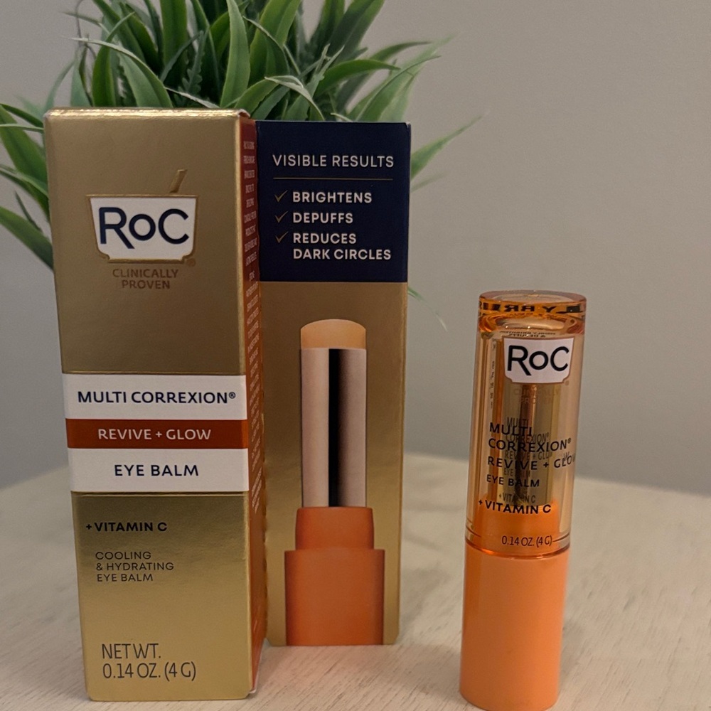 NIB RoC Multi Correxion Revive + Glow Eye Balm Vitamin C Brightening 0.14 oz - Picture 7 of 8